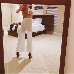 White high rise flair pants